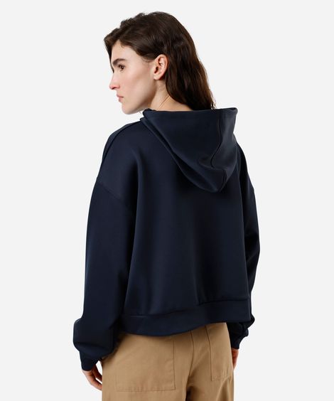 blusa feminino com capuz azul