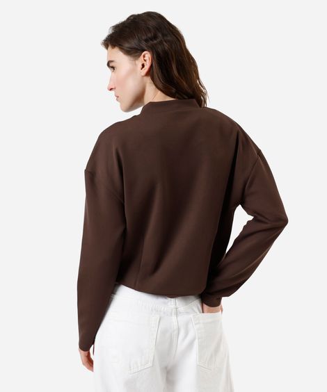 jaqueta bomber cropped feminina canelada marrom