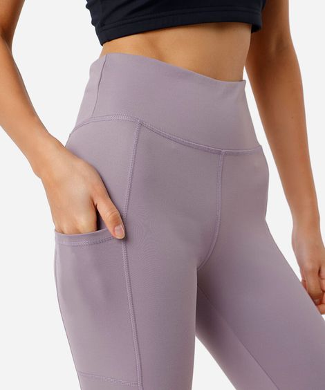 calça legging feminina esportiva ace com bolsos roxa