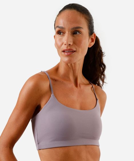 top feminino esportivo ace com bojos removíveis roxo