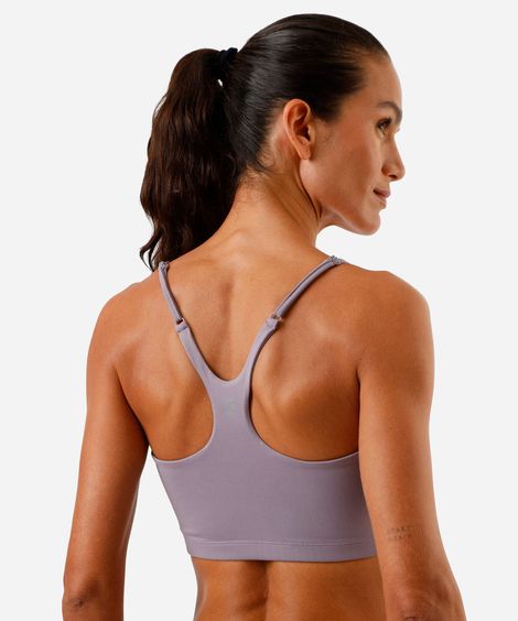 top feminino esportivo ace com bojos removíveis roxo