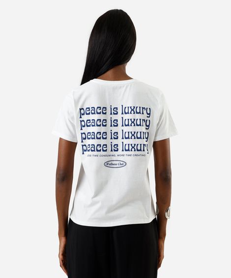 camiseta feminina de algodão estampada off white