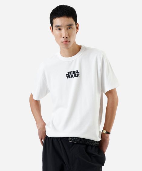 camiseta masculina com algodão star wars off white