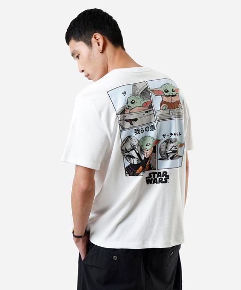 camiseta masculina com algodão star wars off white