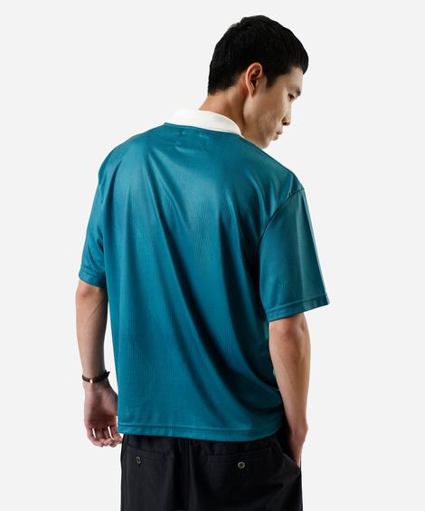 camiseta box fit masculina futebol com gola  verde