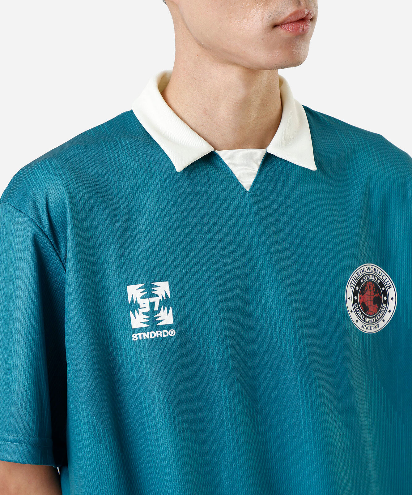 camiseta box fit masculina futebol com gola  verde