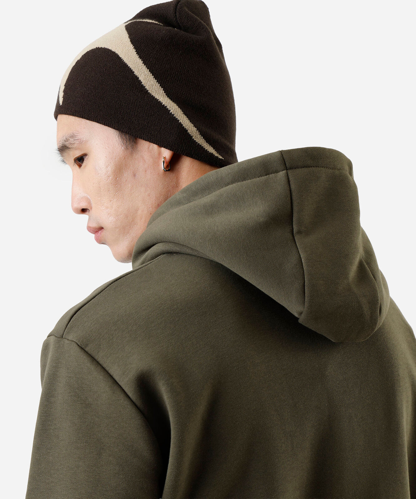 blusão masculino de moletom com capuz verde