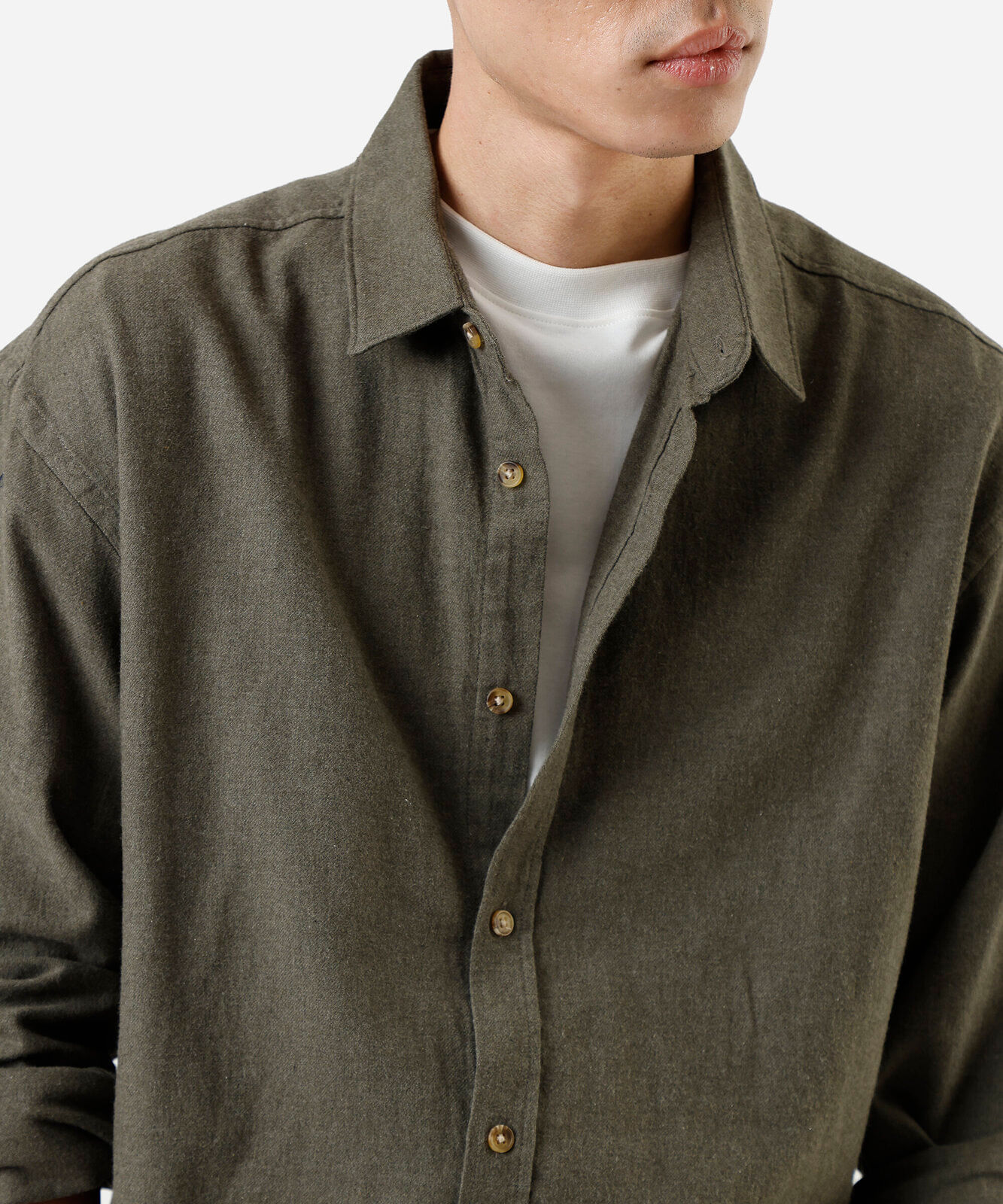 camisa masculina de algodão manga longa verde