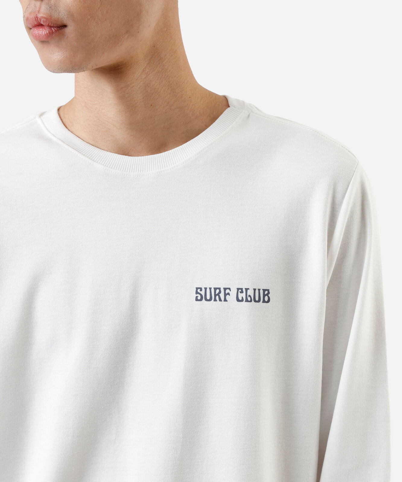 camiseta masculina com algodão manga longa estampada off white
