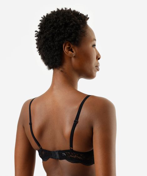 sutiã meia taça básico renda preto