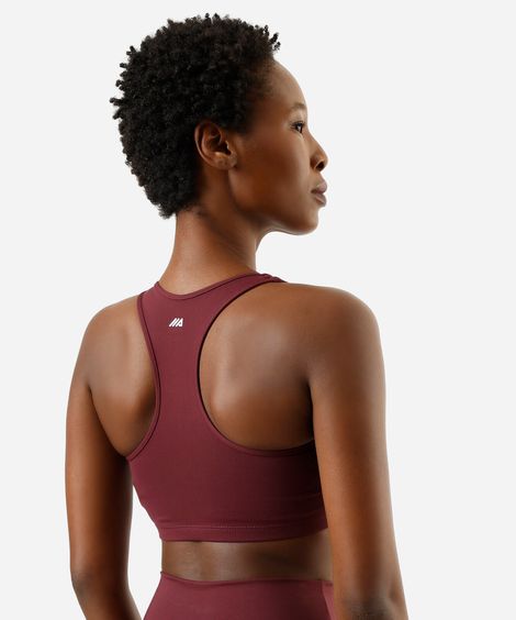 top feminino de poliamida bojo removível nadador esportivo ace vinho