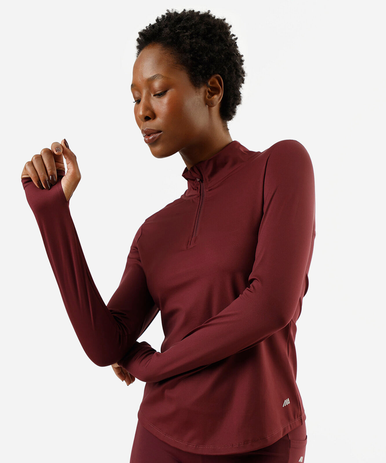 blusa esportiva feminina gola alta vinho