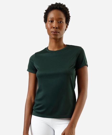 blusa manga curta lisa verde