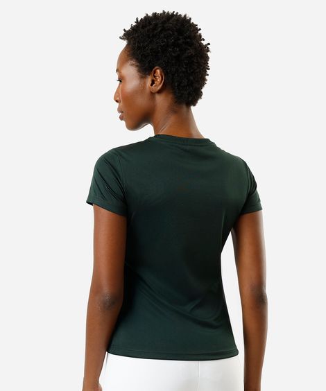 blusa manga curta lisa verde