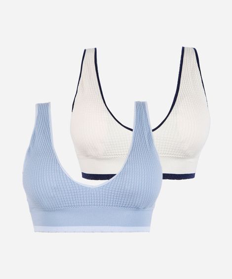kit de 2 sutiãs tops femininos bicolor colorido