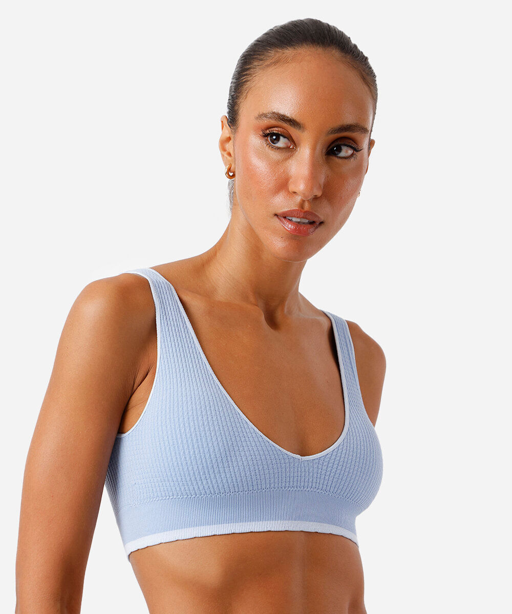 kit de 2 sutiãs tops femininos bicolor colorido