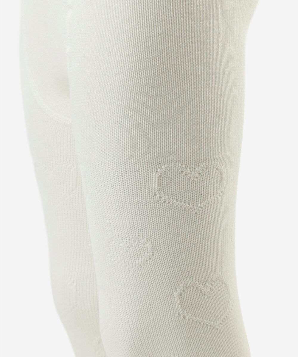 meia calça infantil corações off white