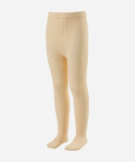 meia calça infantil texturizada bege