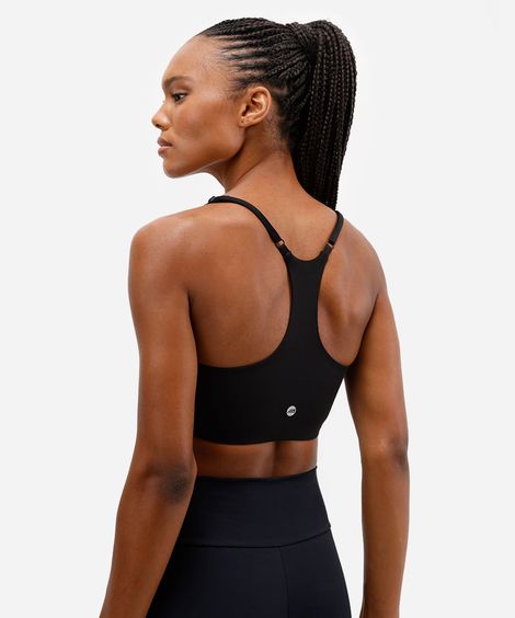 top feminino esportivo ace com bojos removíveis preto