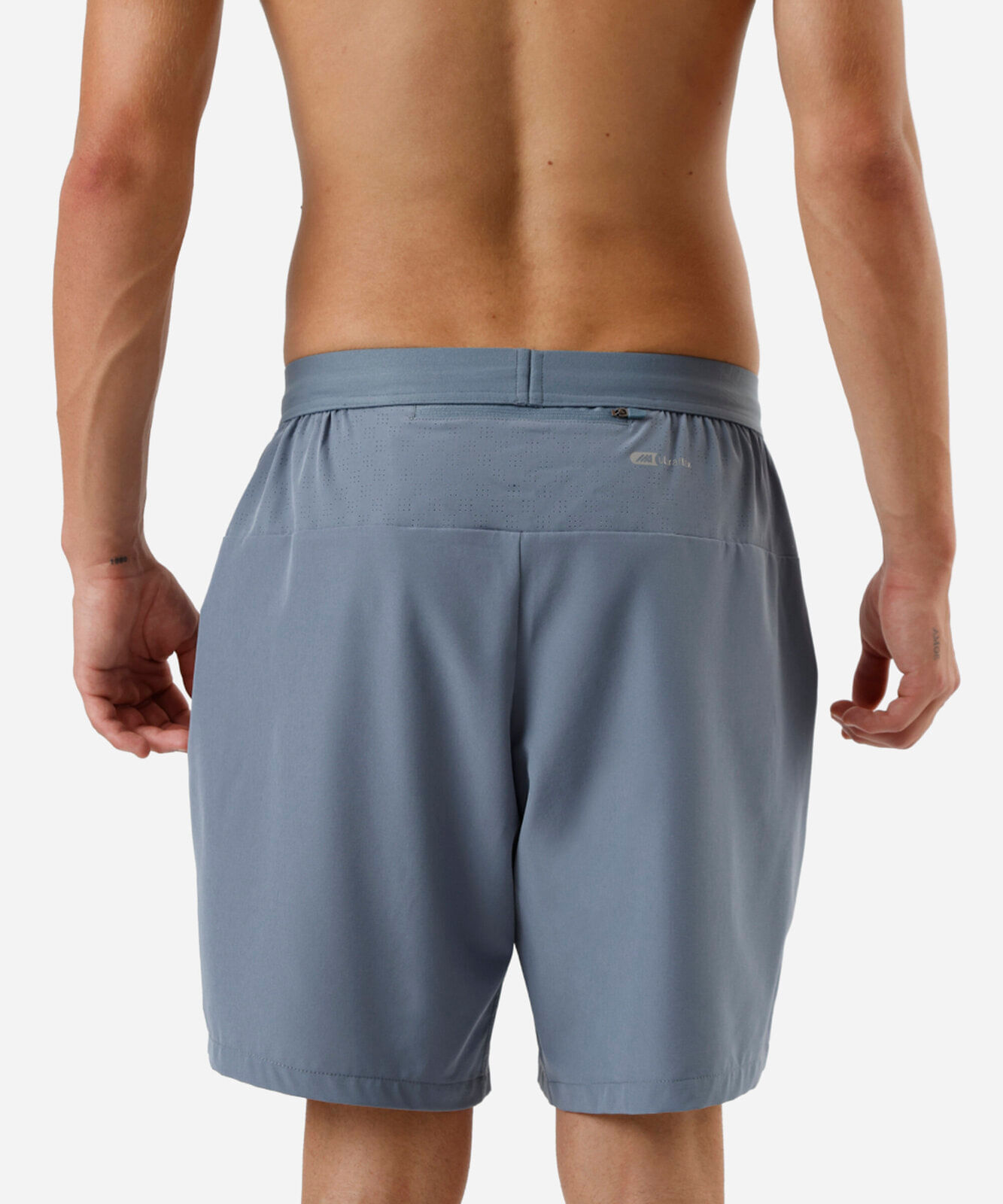 short masculino esportivo com recortes azul