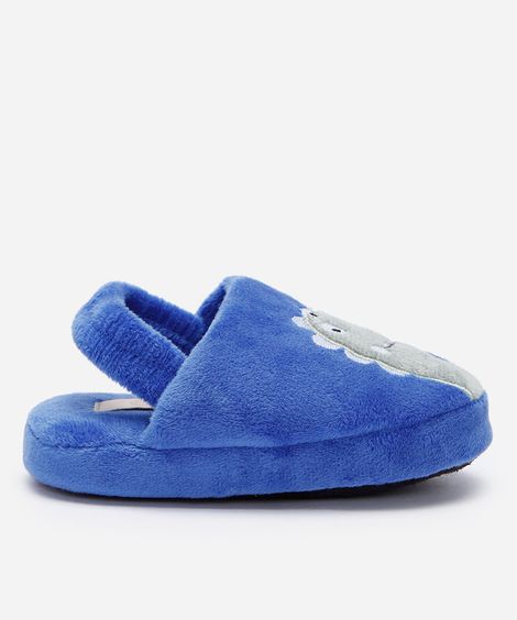 pantufa infantil dinossauro azul