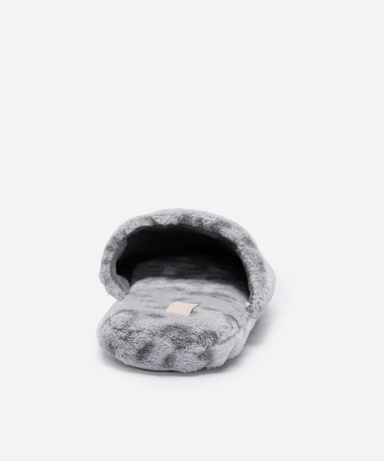 pantufa texturizada animal print cinza
