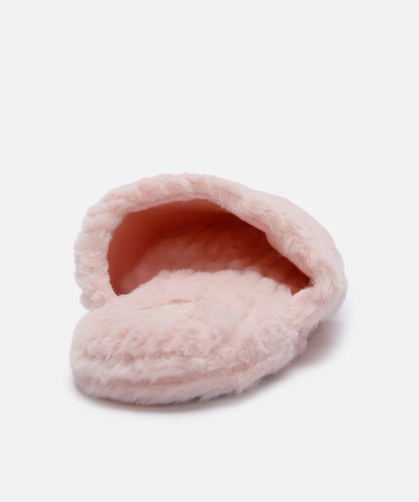 pantufa de pelúcia canelada rosa