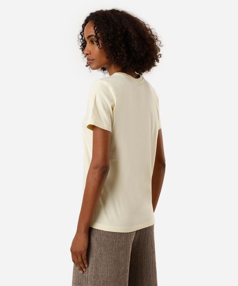 camiseta feminina regular molho brasileiro amarela