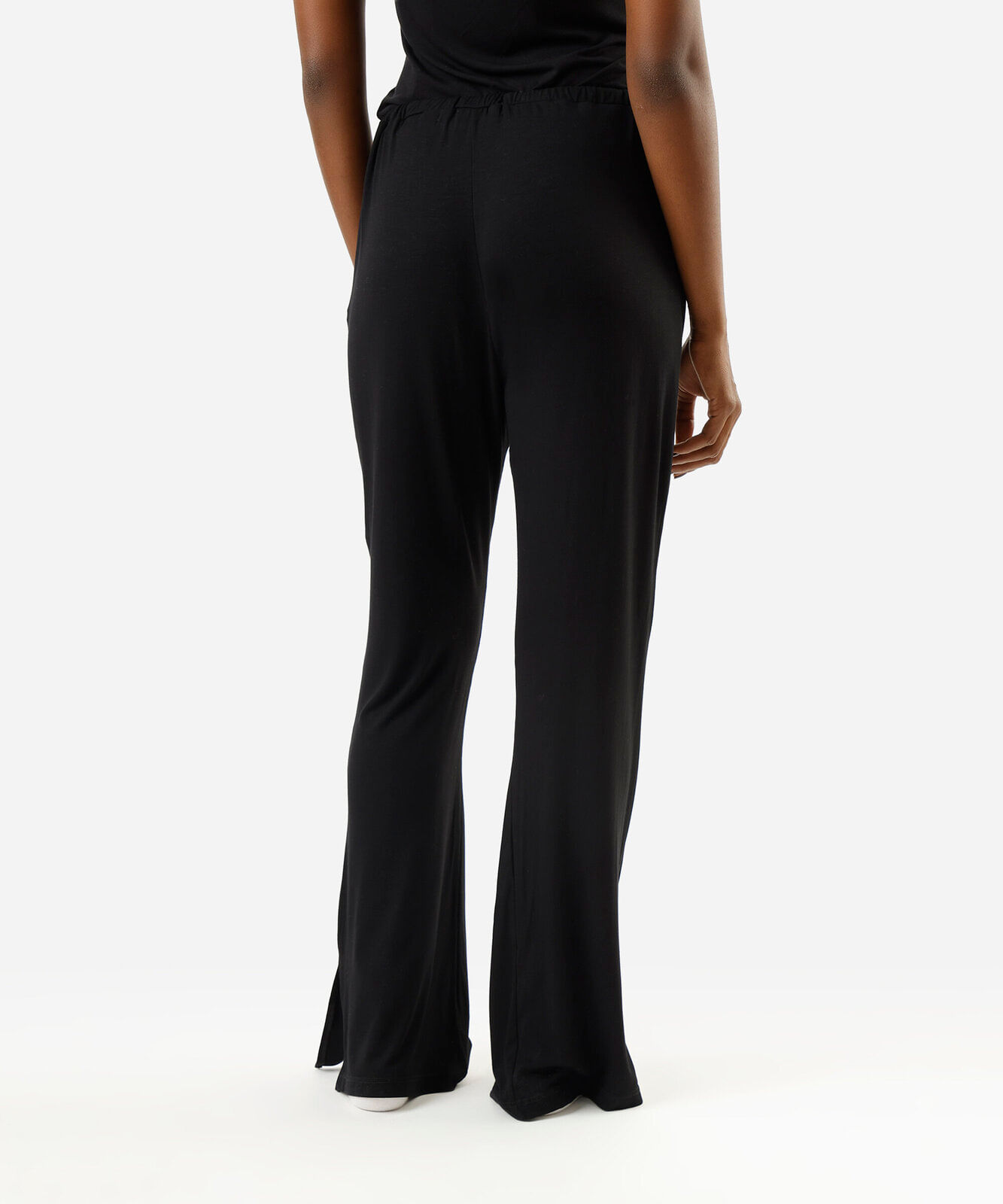 calça de pijama avulsa feminina em viscose preta
