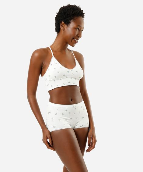 kit de 2 calcinhas boyshort de poliamida texturizada colorido