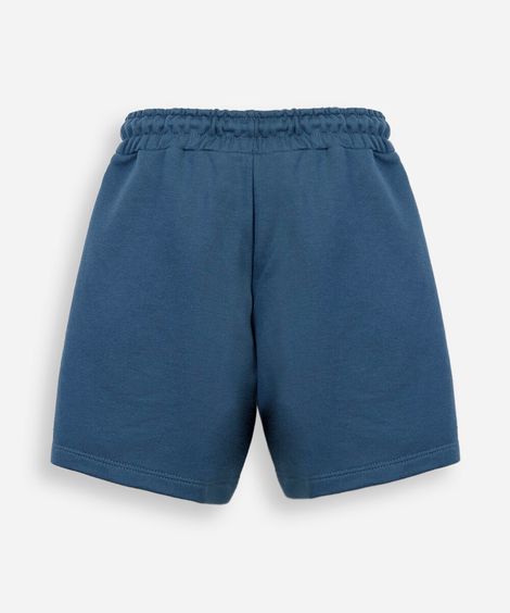 bermuda infantil de moletom recortes azul