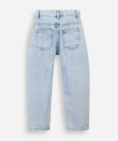 calça balloon infantil jeans azul