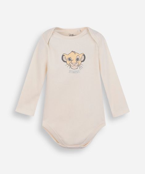 body infantil de algodão simba bege
