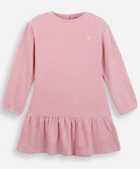 vestido infantil com recorte rosa