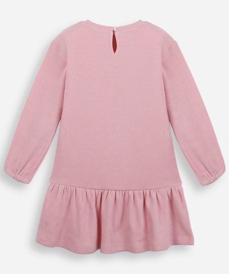 vestido infantil com recorte rosa