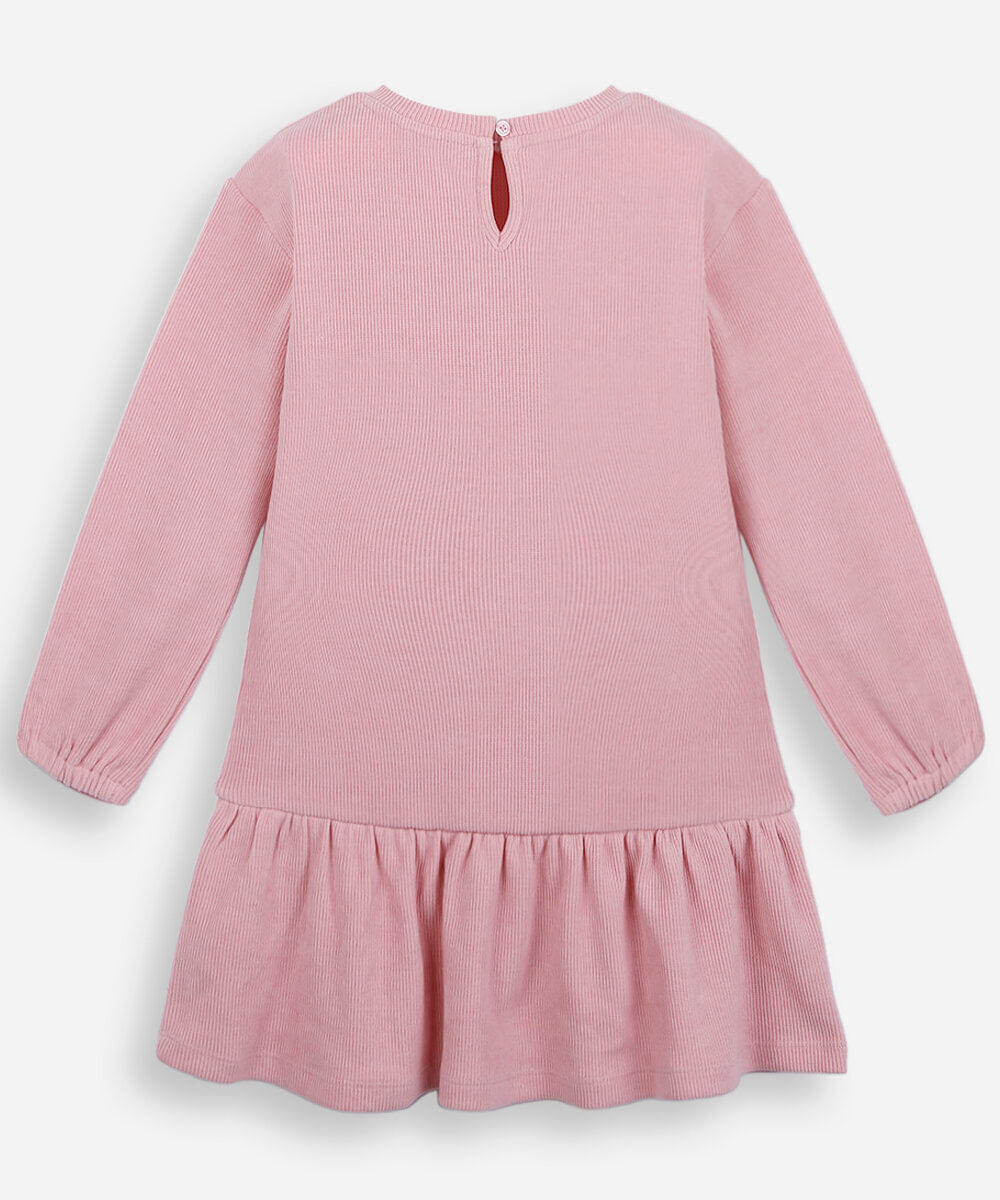 vestido infantil com recorte rosa