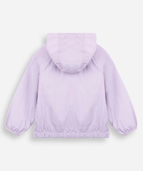 jaqueta corta vento infantil com capuz lilás