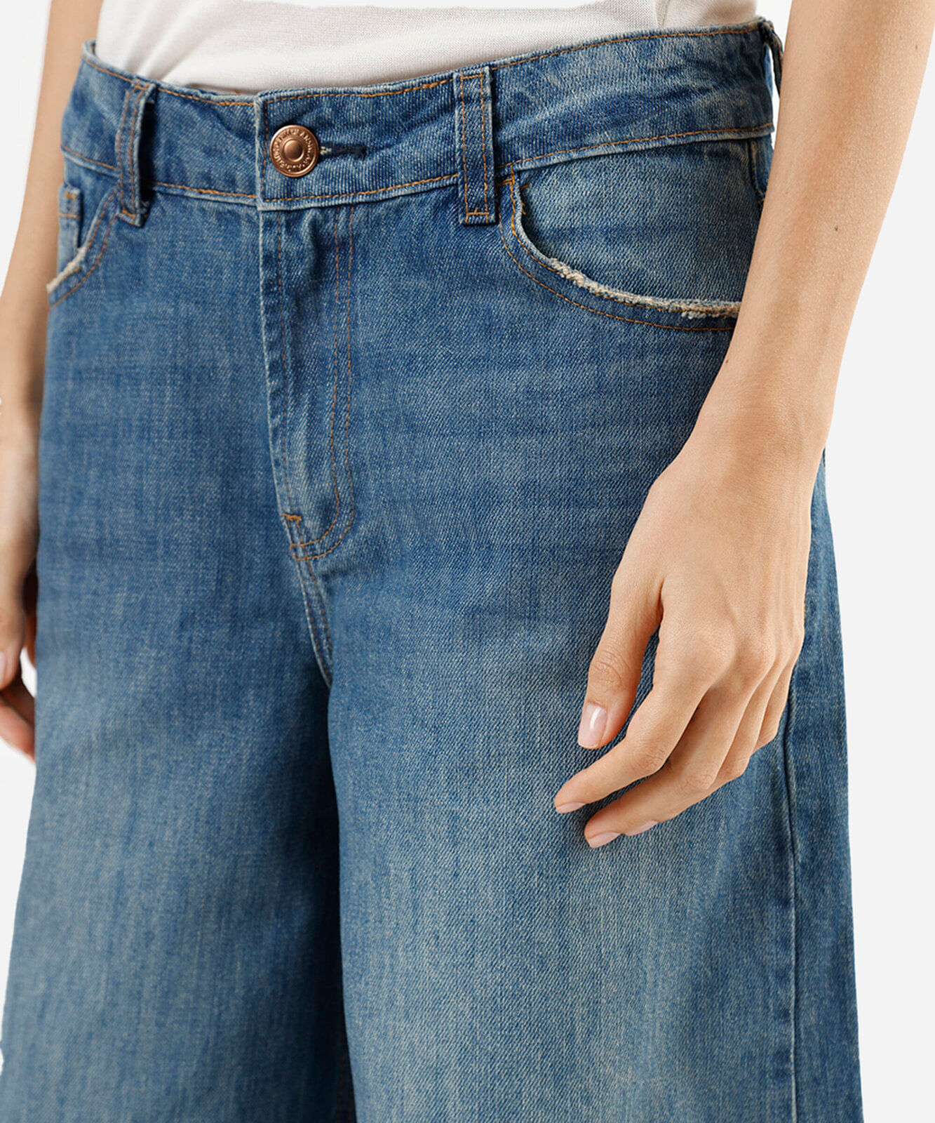 calça super wide leg feminina jeans azul