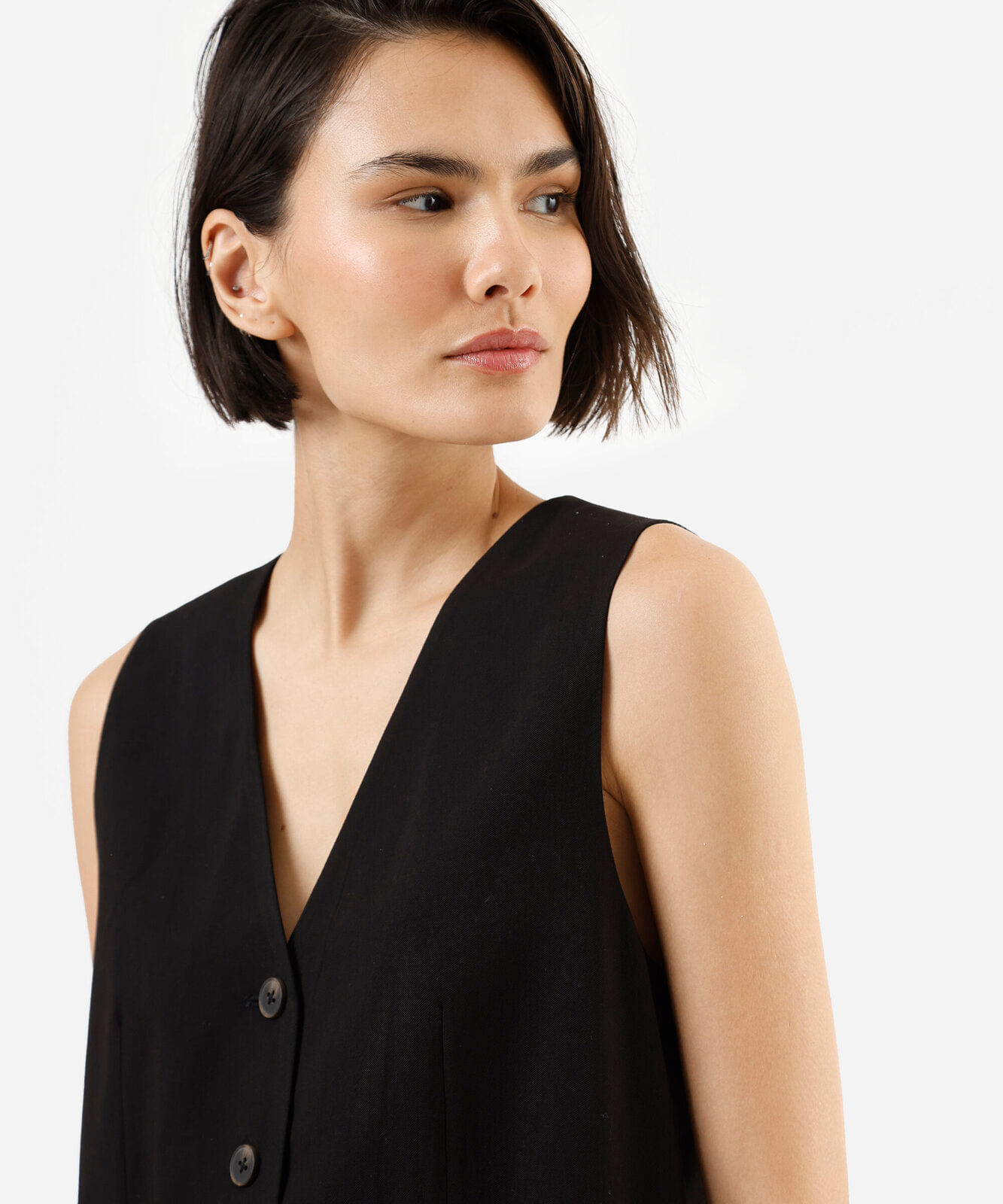 colete de alfaiataria feminino com viscose preto