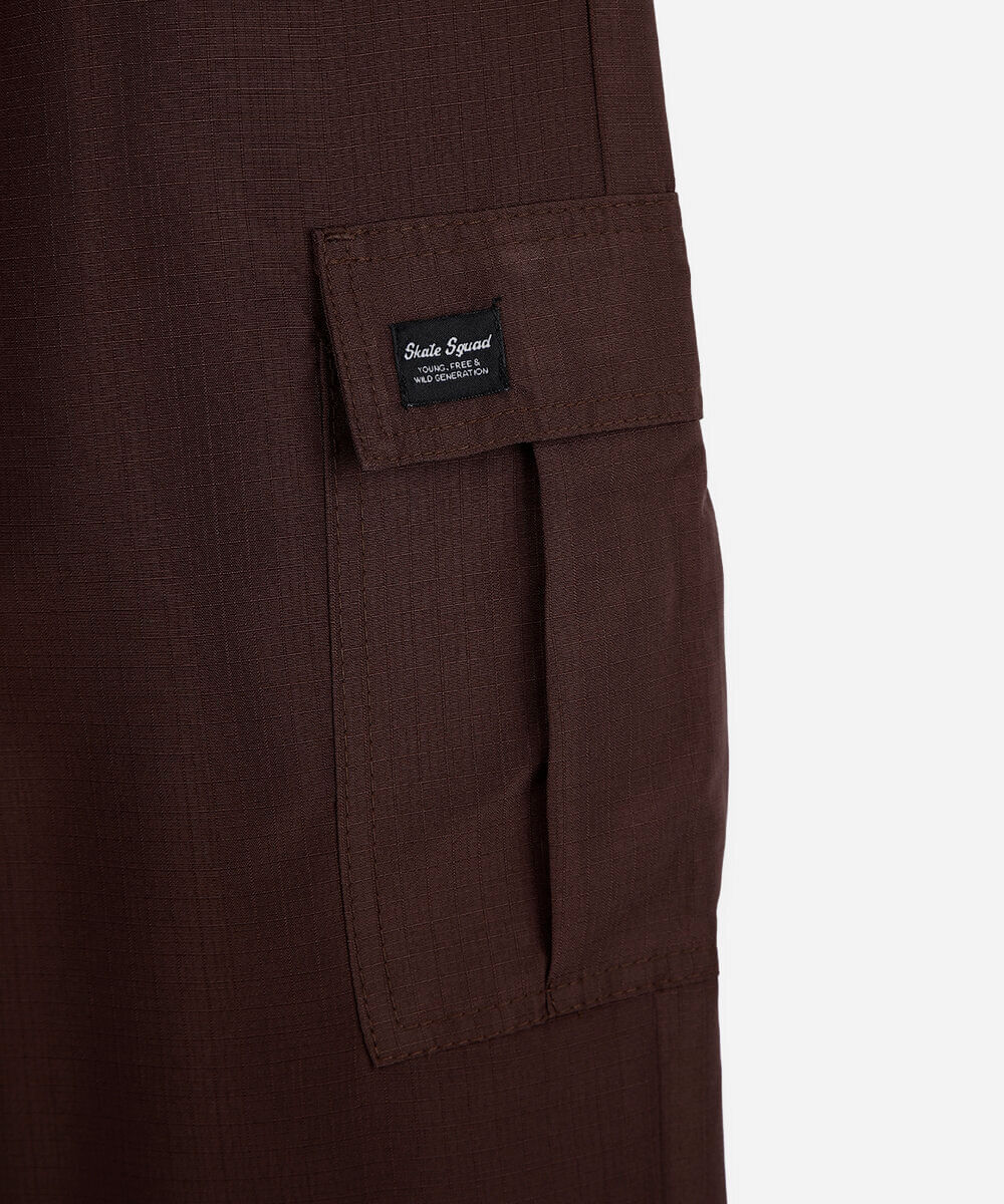 calça jogger cargo juvenil cós elástico marrom