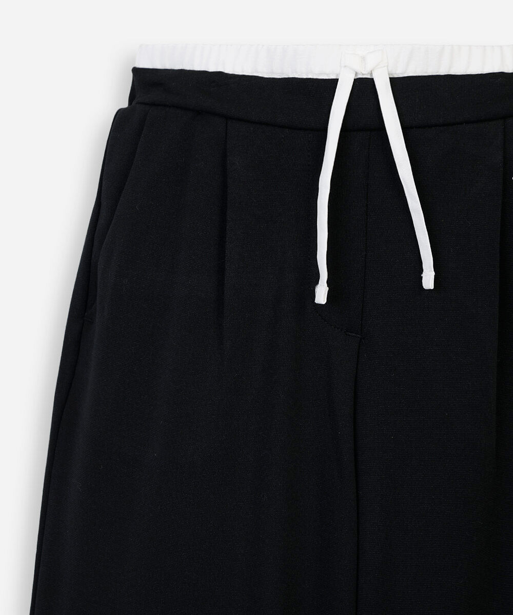 calça de viscose infantil cós duplo preta