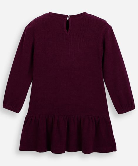 vestido infantil com recorte  vinho