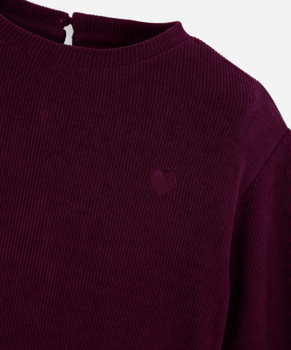 vestido infantil com recorte  vinho
