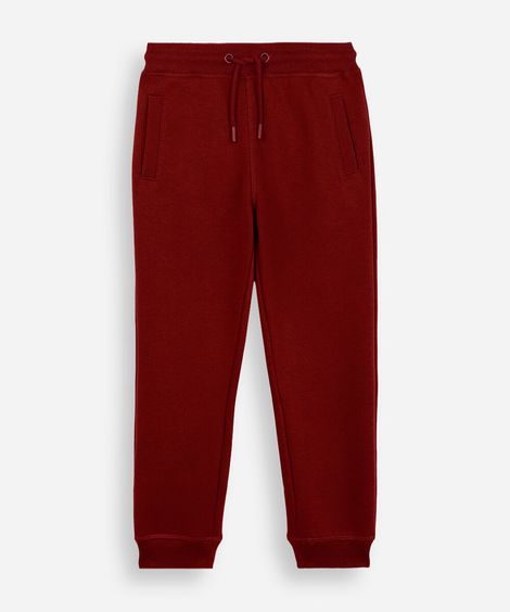 calça jogger infantil de moletom vinho