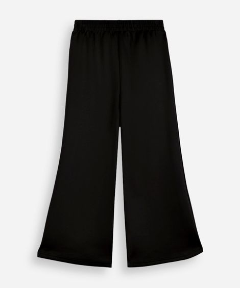 calça wide leg juvenil com nervura preta