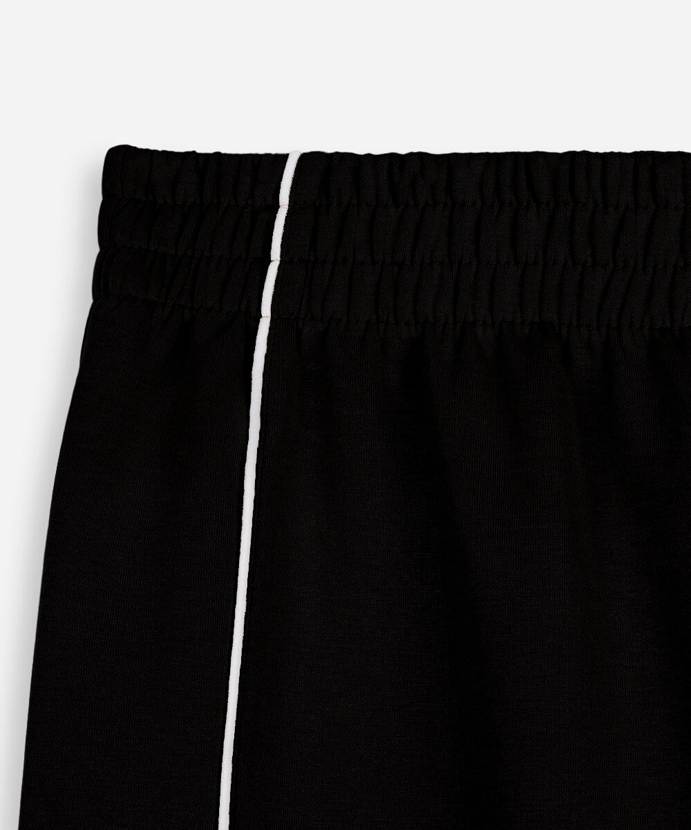 calça wide leg juvenil com nervura preta