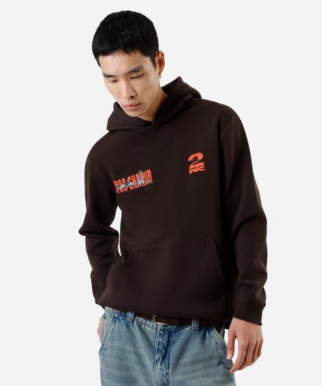 blusão masculino de moletom com capuz tupac marrom