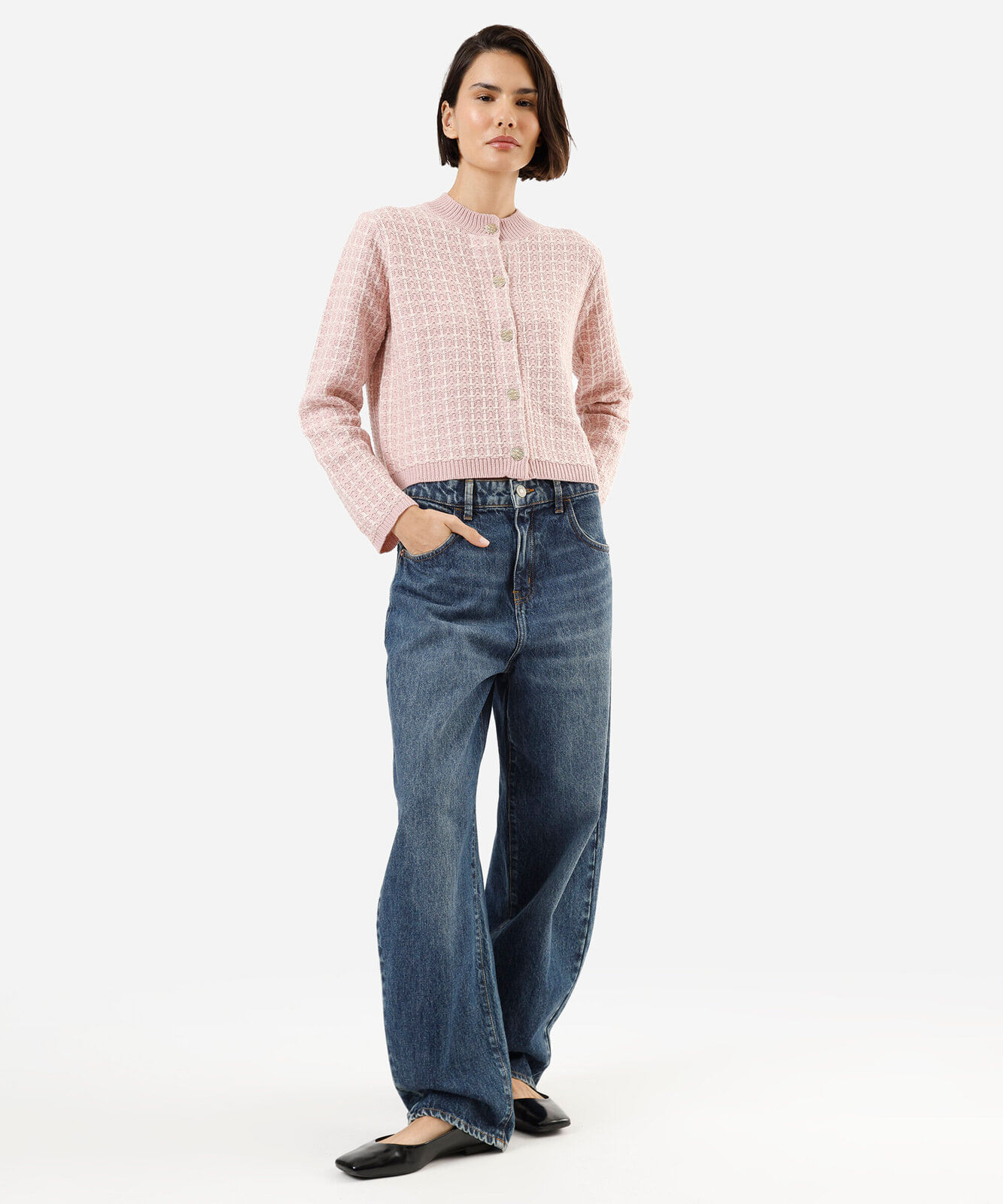 casaco feminino de tweed xadrez rosa