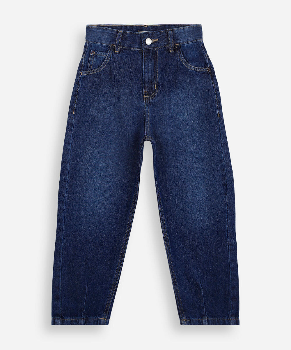 calça balloon infantil jeans azul