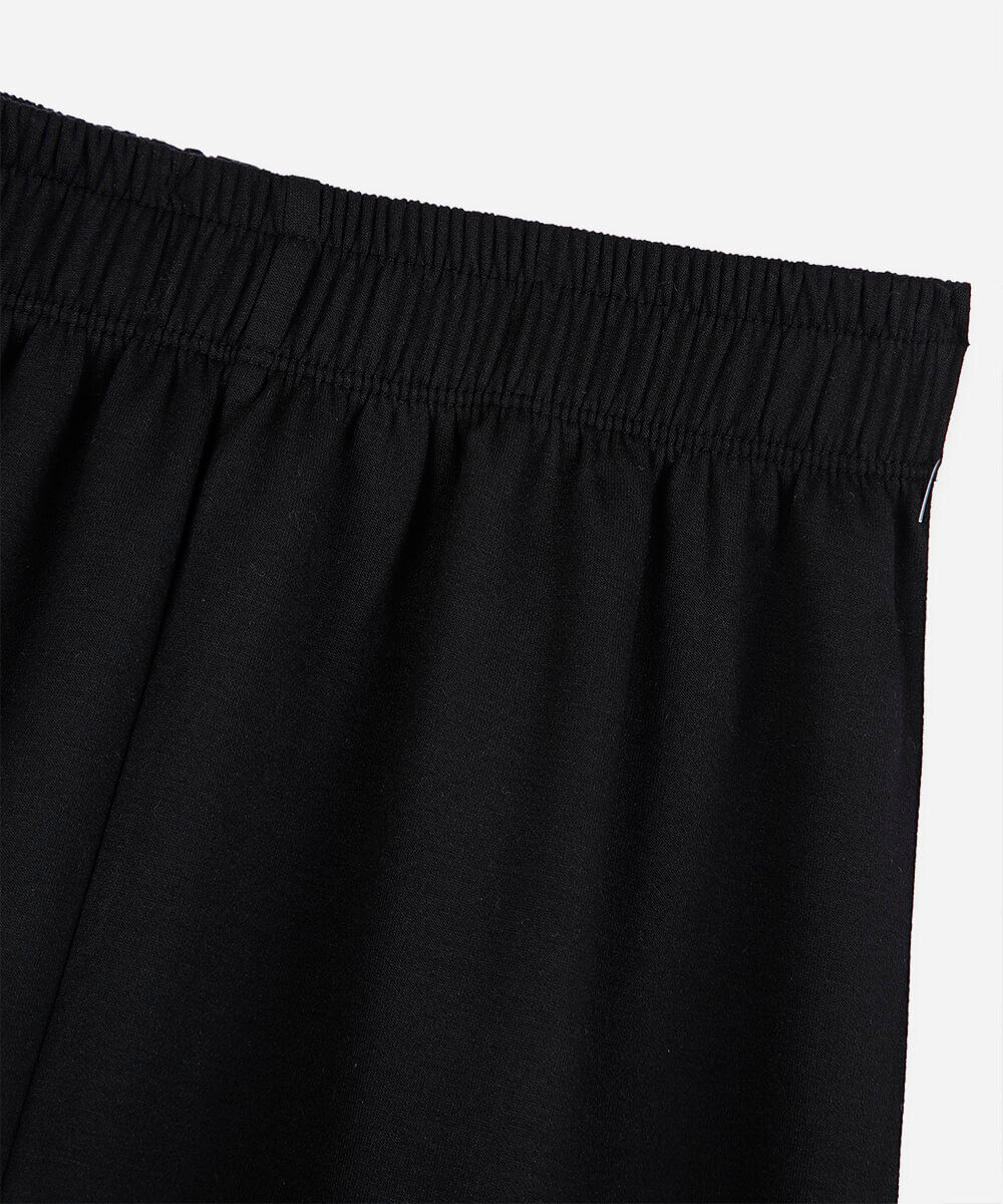 calça pantalona juvenil com listras laterais cós elástico preta